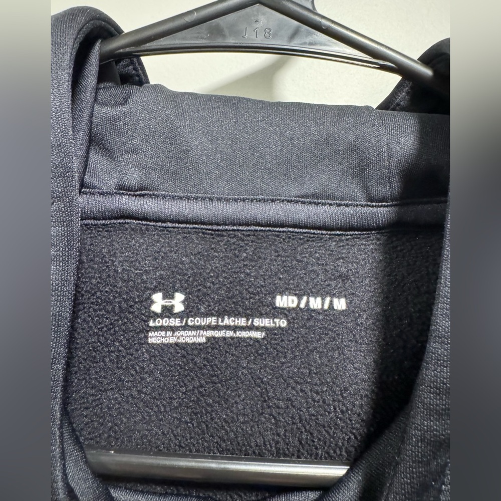 Under Armour Essential Fleece Black Hoodie - Picture 4 of 8